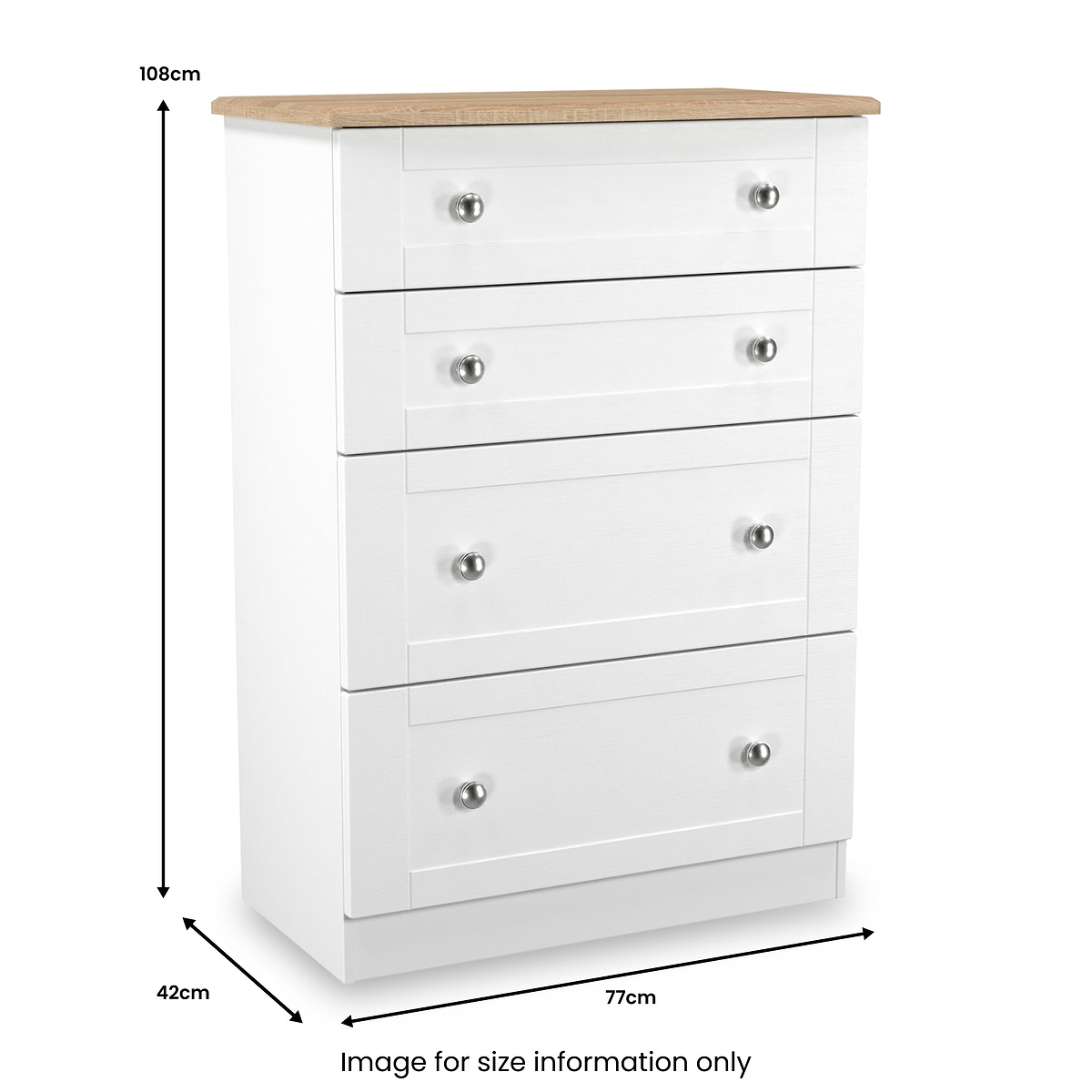 Marlowe 4 Drawer Deep Chest White Oak from Roseland Furniture