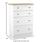 Marlowe 4 Drawer Deep Chest White Oak from Roseland Furniture