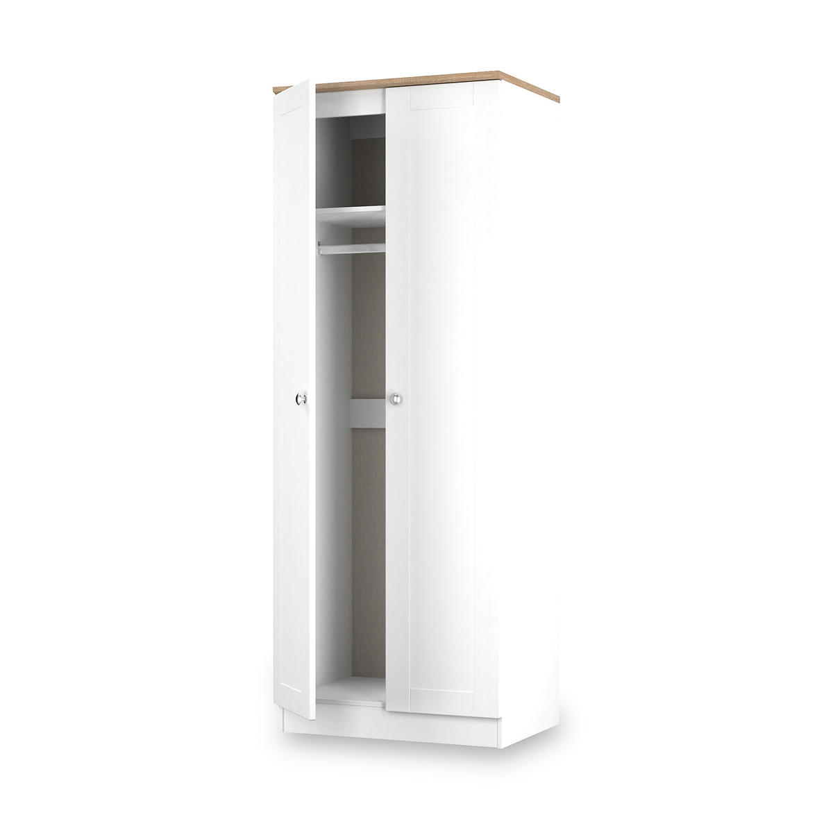 Marlowe Double Wardrobe White Oak from Roseland Furniture