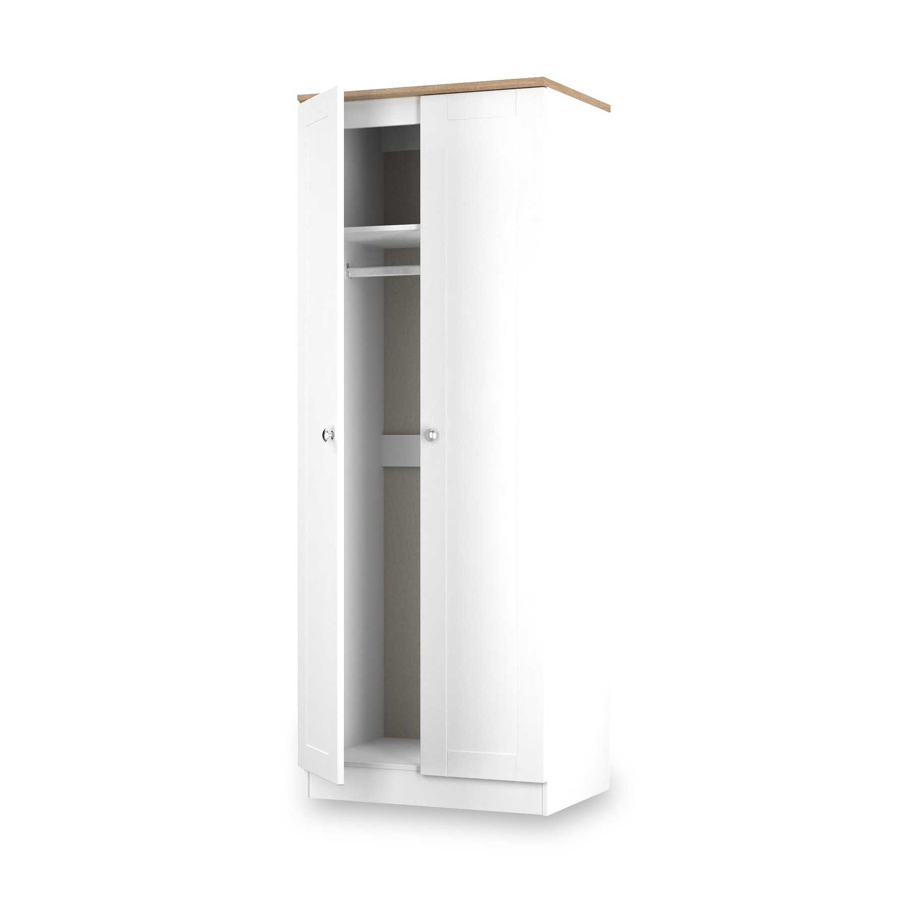 Marlowe Double Wardrobe White Oak from Roseland Furniture