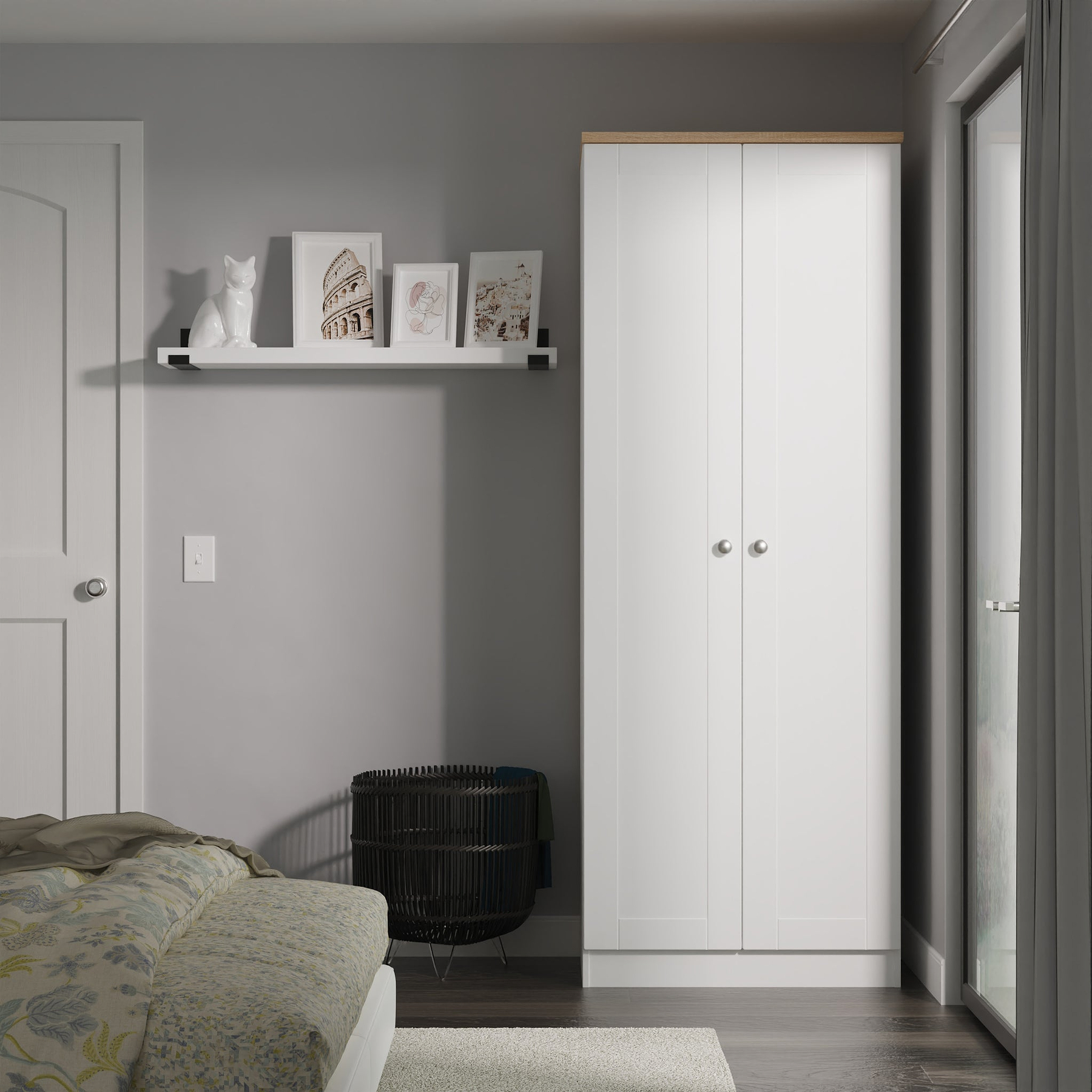 Marlowe Double Wardrobe White Oak from Roseland Furniture