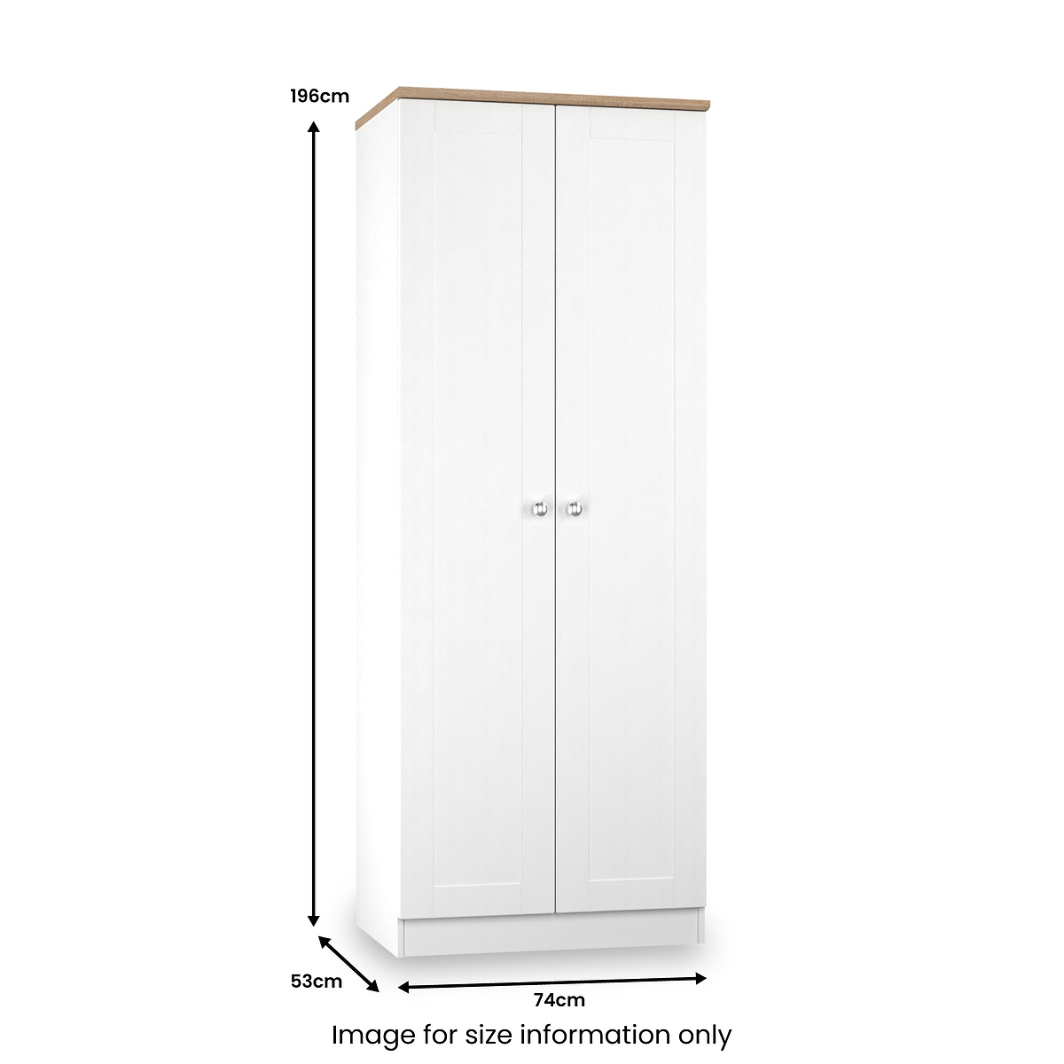Marlowe Double Wardrobe White Oak from Roseland Furniture