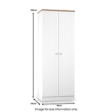Marlowe Double Wardrobe White Oak from Roseland Furniture