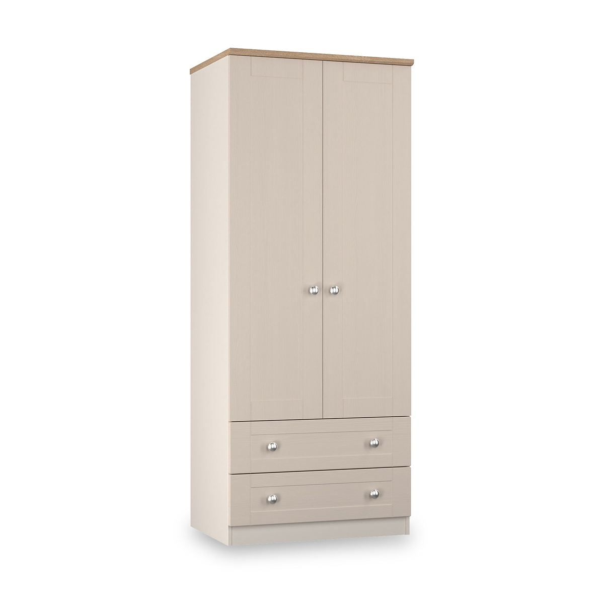 Marlowe Double Wardrobe With Drawers Cashmere Oak from Roseland Furniture