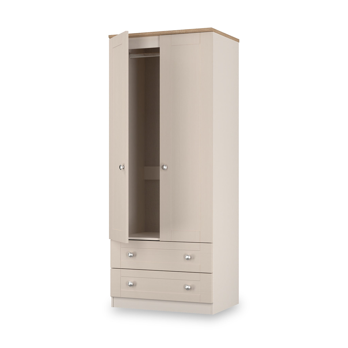Marlowe Double Wardrobe With Drawers Cashmere Oak from Roseland Furniture