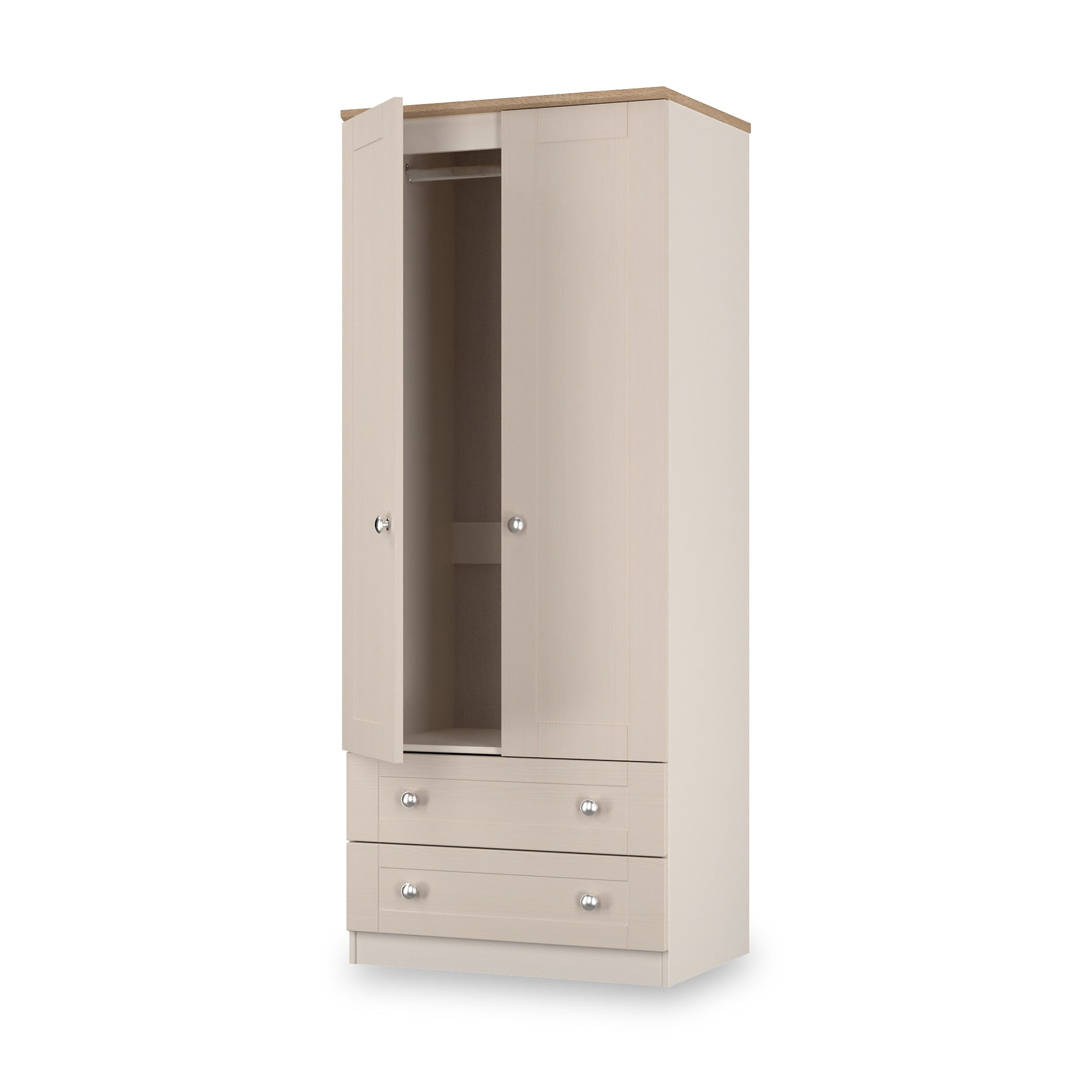 Marlowe Double Wardrobe With Drawers Cashmere Oak from Roseland Furniture