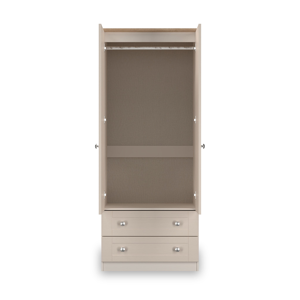Marlowe Double Wardrobe With Drawers Cashmere Oak from Roseland Furniture