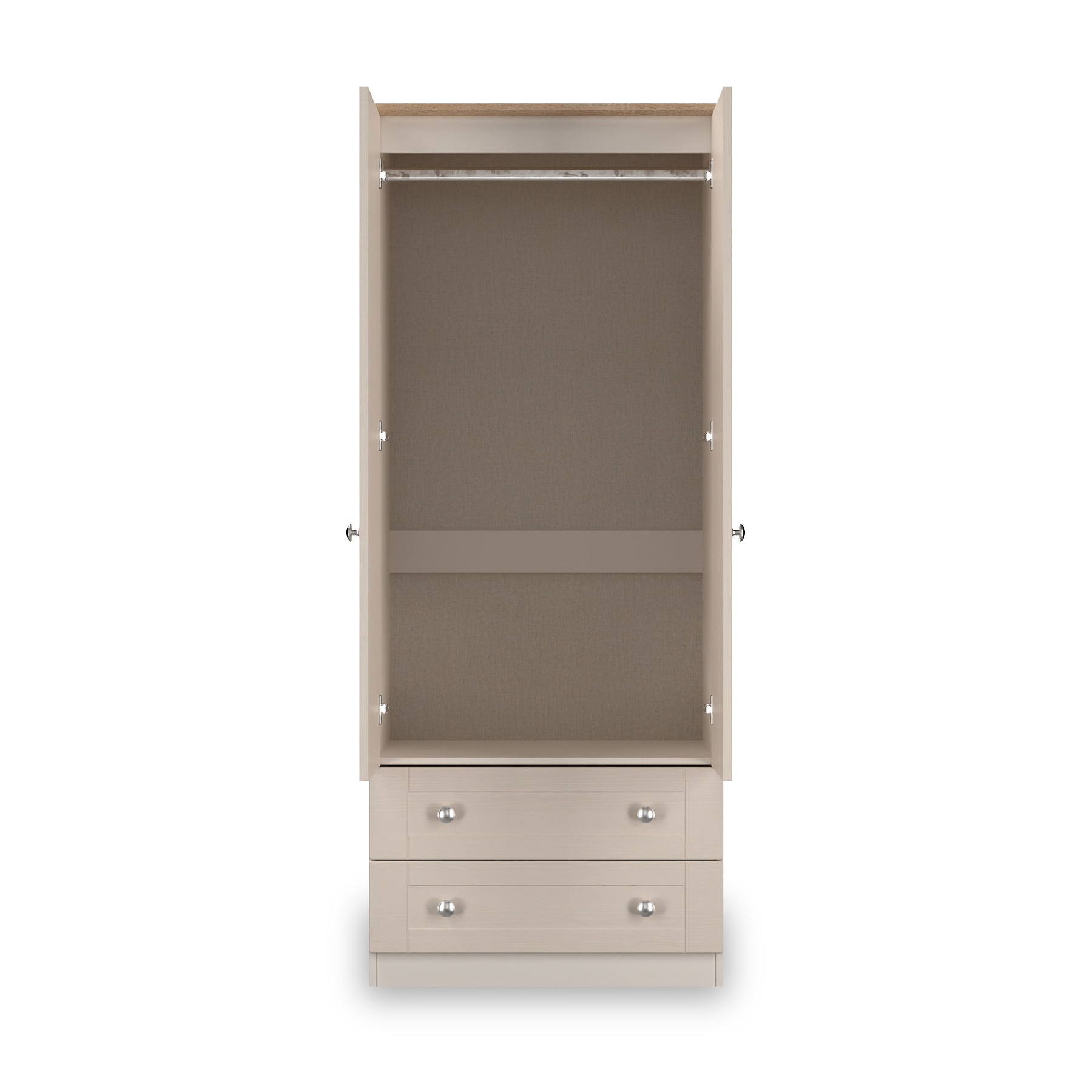 Marlowe Double Wardrobe With Drawers Cashmere Oak from Roseland Furniture