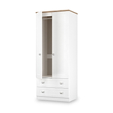 Marlowe Double Wardrobe With Drawers White Oak from Roseland Furniture