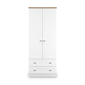 Marlowe Double Wardrobe With Drawers White Oak from Roseland Furniture