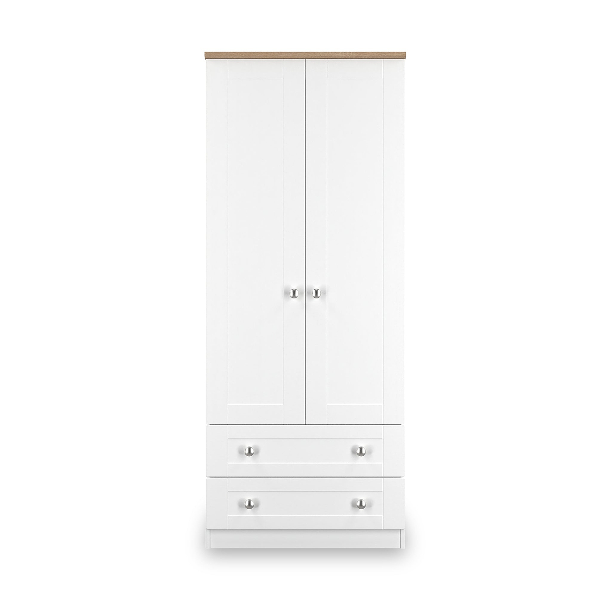 Marlowe Double Wardrobe With Drawers White Oak from Roseland Furniture