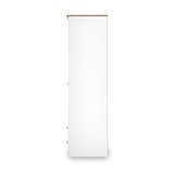 Marlowe Double Wardrobe With Drawers White Oak from Roseland Furniture