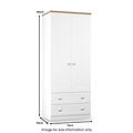 Marlowe Double Wardrobe With Drawers White Oak from Roseland Furniture