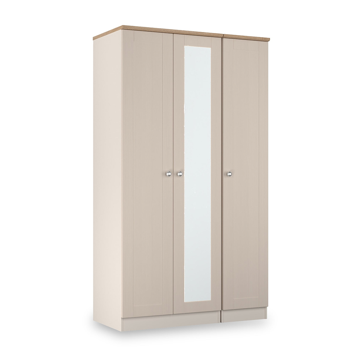 Marlowe Triple Mirrored Wardrobe Cashmere Oak from Roseland Furniture