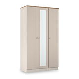 Marlowe Triple Mirrored Wardrobe Cashmere Oak from Roseland Furniture