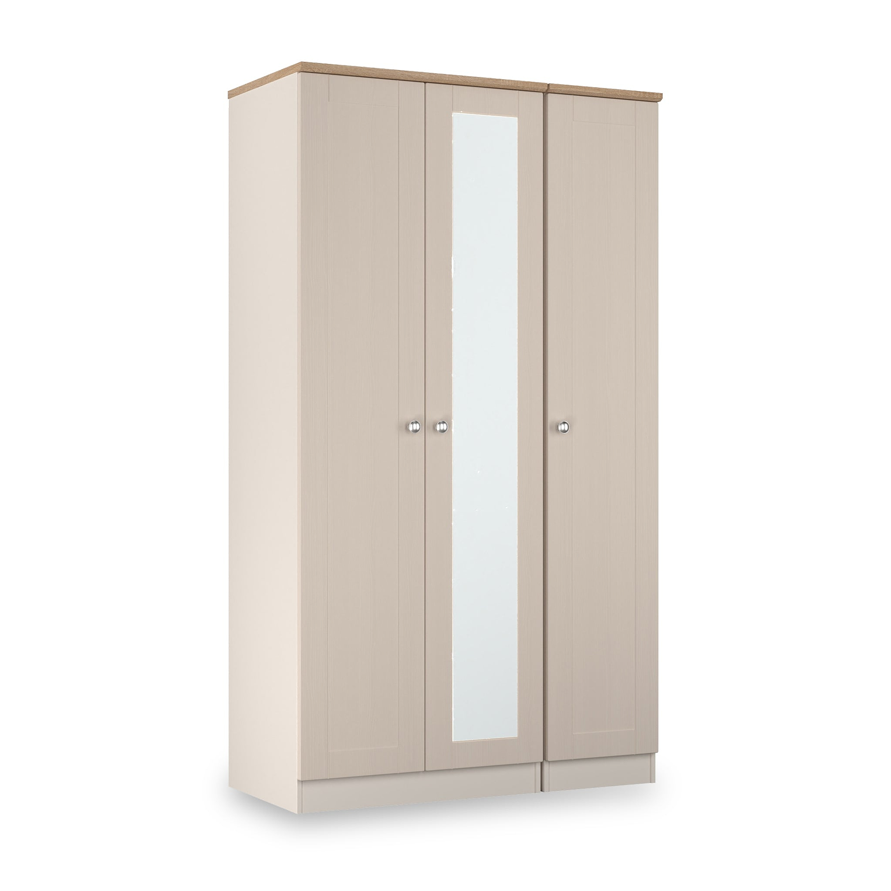 Marlowe Triple Mirrored Wardrobe Cashmere Oak from Roseland Furniture