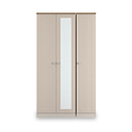Marlowe Triple Mirrored Wardrobe Cashmere Oak from Roseland Furniture