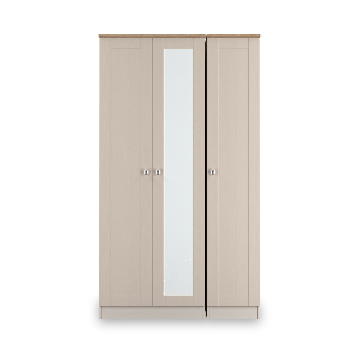 Marlowe Triple Mirrored Wardrobe Cashmere Oak from Roseland Furniture