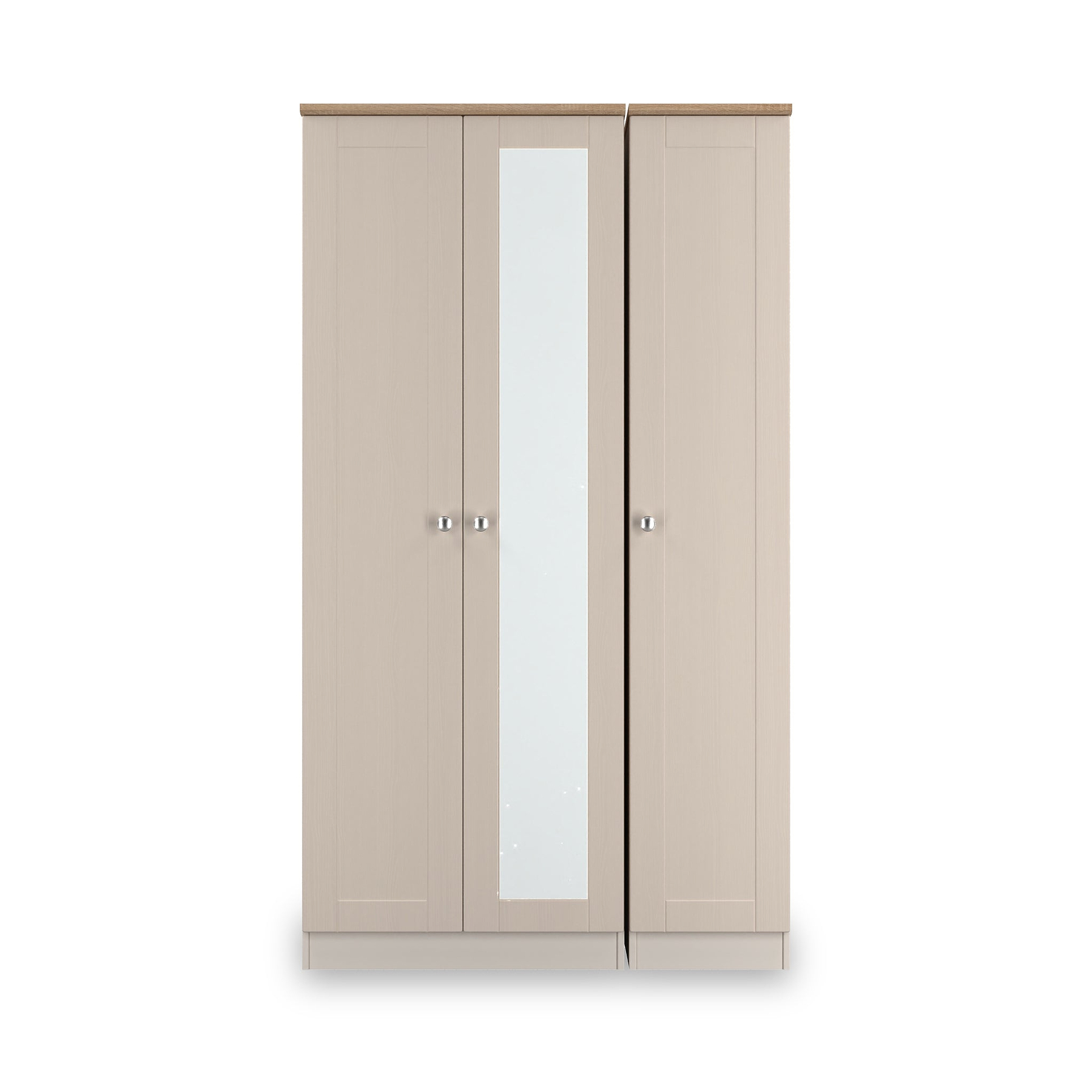 Marlowe Triple Mirrored Wardrobe Cashmere Oak from Roseland Furniture