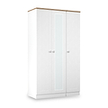 Marlowe Triple Mirrored Wardrobe White Oak from Roseland Furniture