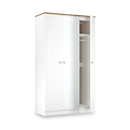 Marlowe Triple Mirrored Wardrobe White Oak from Roseland Furniture