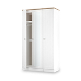 Marlowe Triple Mirrored Wardrobe White Oak from Roseland Furniture