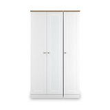Marlowe Triple Mirrored Wardrobe White Oak from Roseland Furniture