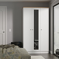 Marlowe Triple Mirrored Wardrobe White Oak from Roseland Furniture