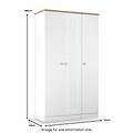 Marlowe Triple Mirrored Wardrobe White Oak from Roseland Furniture