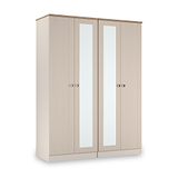 Marlowe 4 Door Mirrored Wardrobe Cashmere Oak from Roseland Furniture