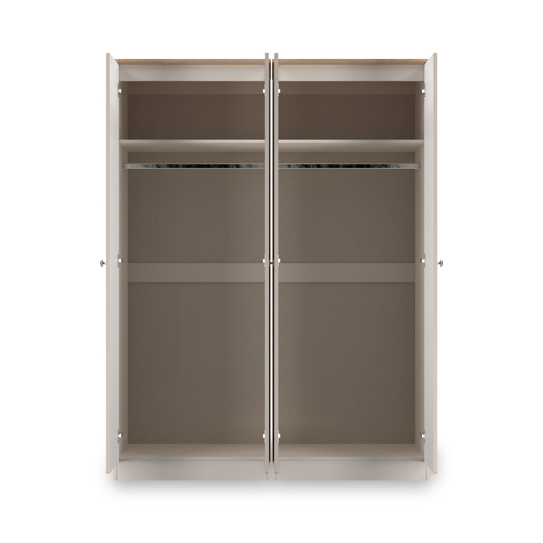 Marlowe 4 Door Mirrored Wardrobe Cashmere Oak from Roseland Furniture