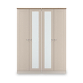 Marlowe 4 Door Mirrored Wardrobe Cashmere Oak from Roseland Furniture