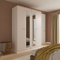Marlowe 4 Door Mirrored Wardrobe Cashmere Oak from Roseland Furniture