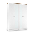 Marlowe 4 Door Mirrored Wardrobe White Oak from Roseland Furniture