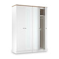 Marlowe 4 Door Mirrored Wardrobe White Oak from Roseland Furniture