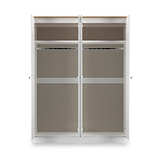 Marlowe 4 Door Mirrored Wardrobe White Oak from Roseland Furniture