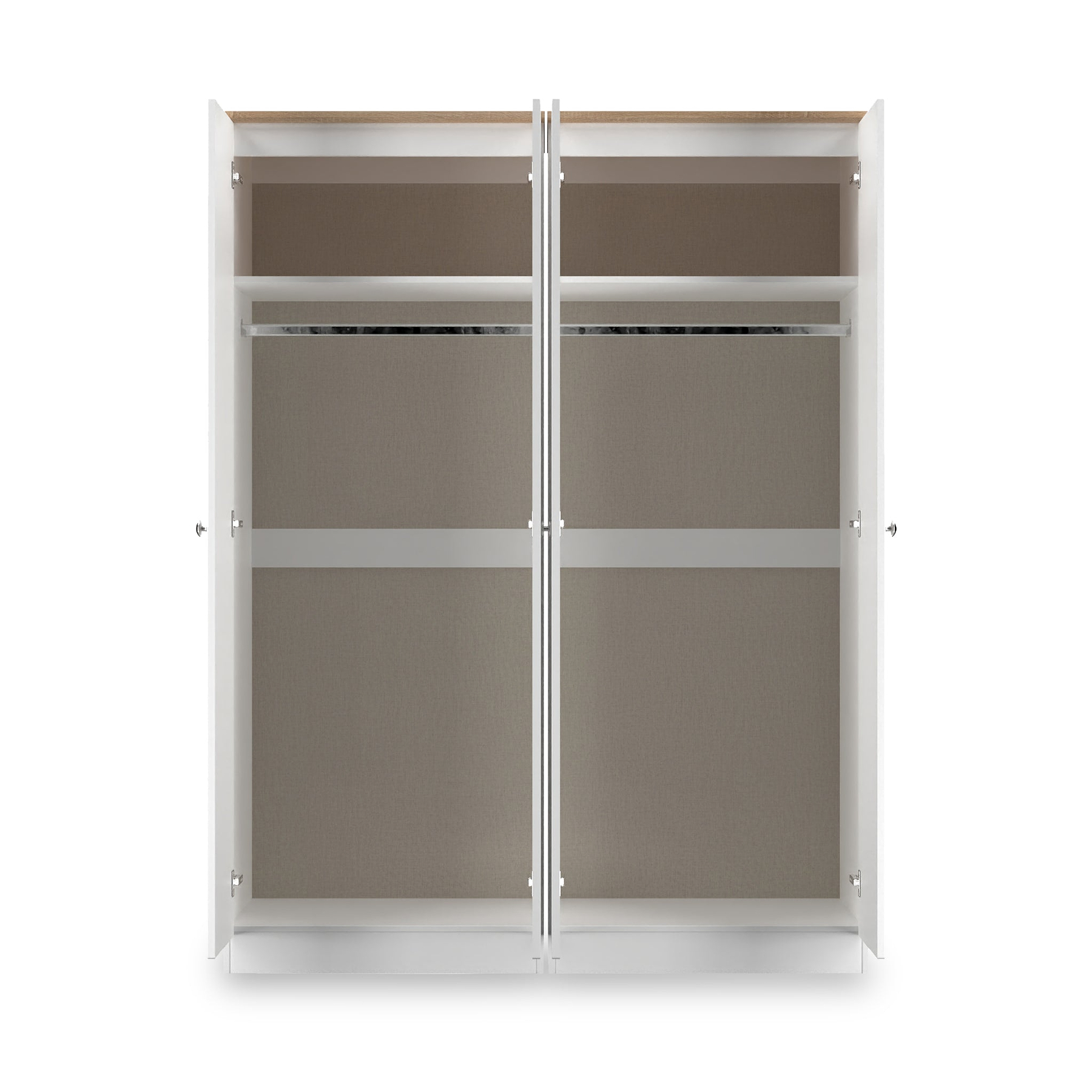Marlowe 4 Door Mirrored Wardrobe White Oak from Roseland Furniture