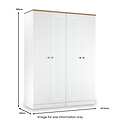 Marlowe 4 Door Mirrored Wardrobe White Oak from Roseland Furniture