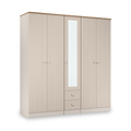Marlowe 5 Door Wardrobe With Drawers Cashmere Oak from Roseland Furniture