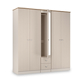 Marlowe 5 Door Wardrobe With Drawers Cashmere Oak from Roseland Furniture