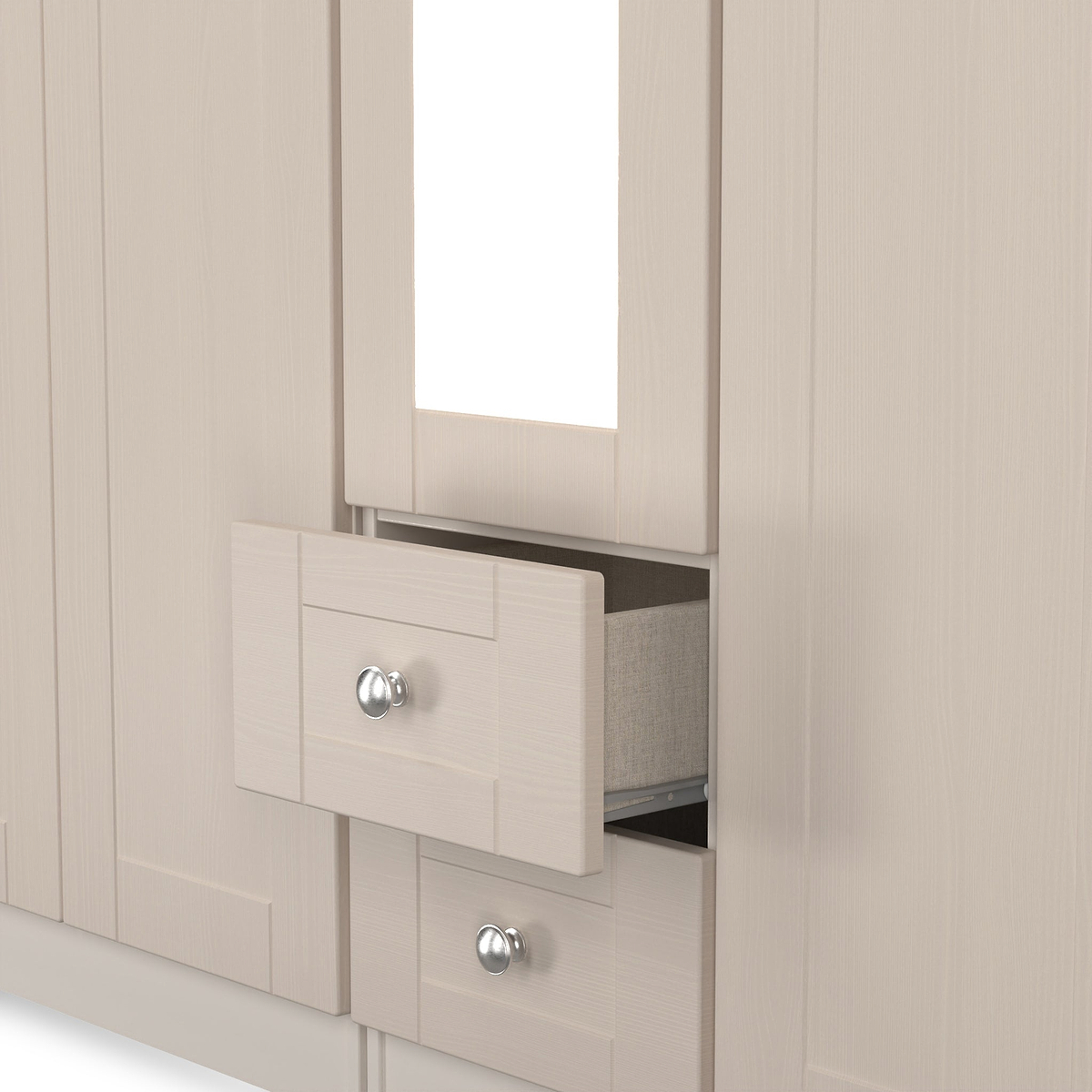 Marlowe 5 Door Wardrobe With Drawers Cashmere Oak from Roseland Furniture