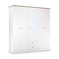 Marlowe 5 Door Wardrobe With Drawers White Oak from Roseland Furniture