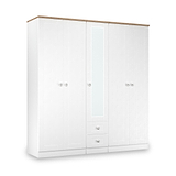 Marlowe 5 Door Wardrobe With Drawers White Oak from Roseland Furniture