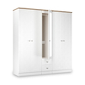 Marlowe 5 Door Wardrobe With Drawers White Oak from Roseland Furniture