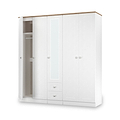 Marlowe 5 Door Wardrobe With Drawers White Oak from Roseland Furniture