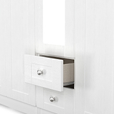 Marlowe 5 Door Wardrobe With Drawers White Oak from Roseland Furniture