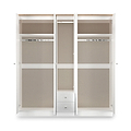 Marlowe 5 Door Wardrobe With Drawers White Oak from Roseland Furniture