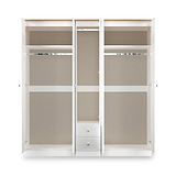 Marlowe 5 Door Wardrobe With Drawers White Oak from Roseland Furniture
