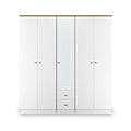 Marlowe 5 Door Wardrobe With Drawers White Oak from Roseland Furniture