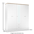 Marlowe 5 Door Wardrobe With Drawers White Oak from Roseland Furniture
